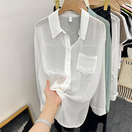 Women's Summer Ice Silk Chiffon Sun Protection Shirt