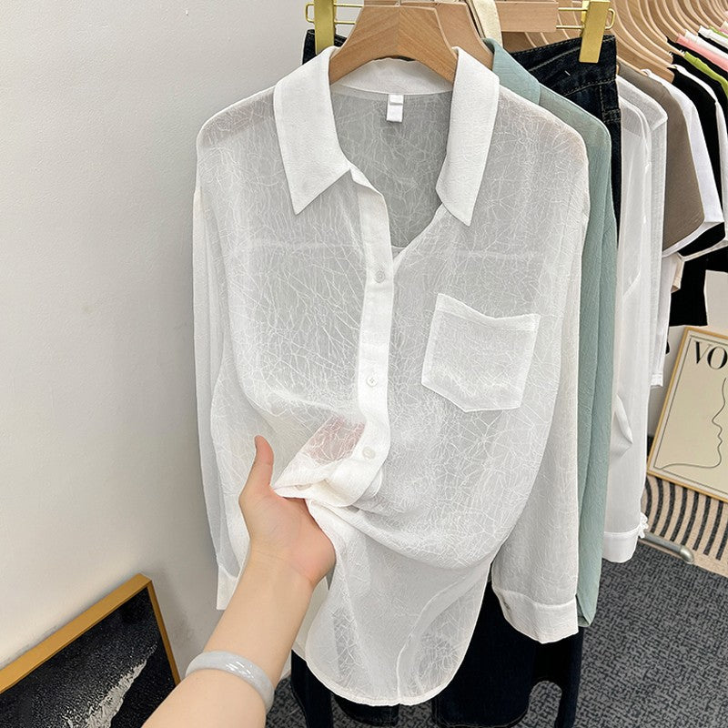 Women's Summer Ice Silk Chiffon Sun Protection Shirt