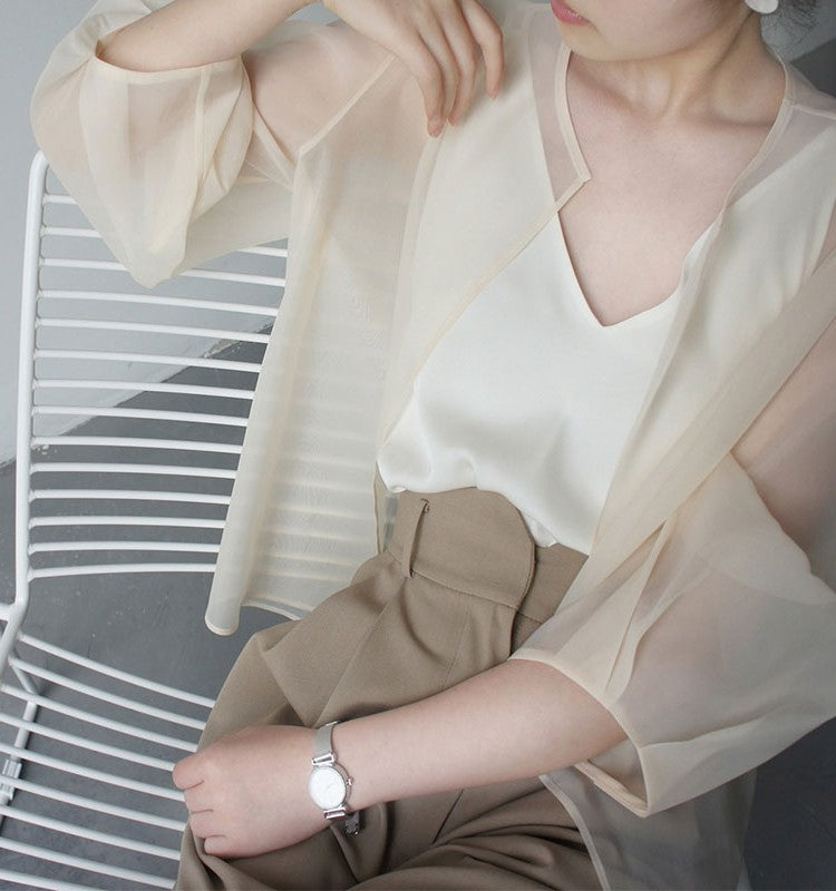 Elegant Organza Chiffon Sunscreen Cardigan