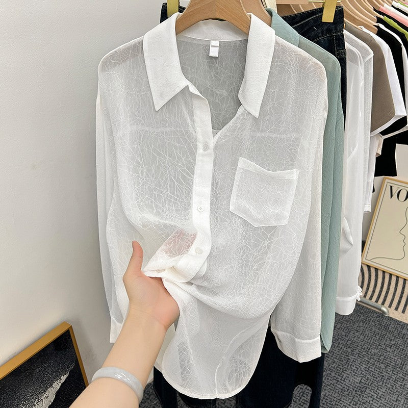 Women's Summer Ice Silk Chiffon Sun Protection Shirt