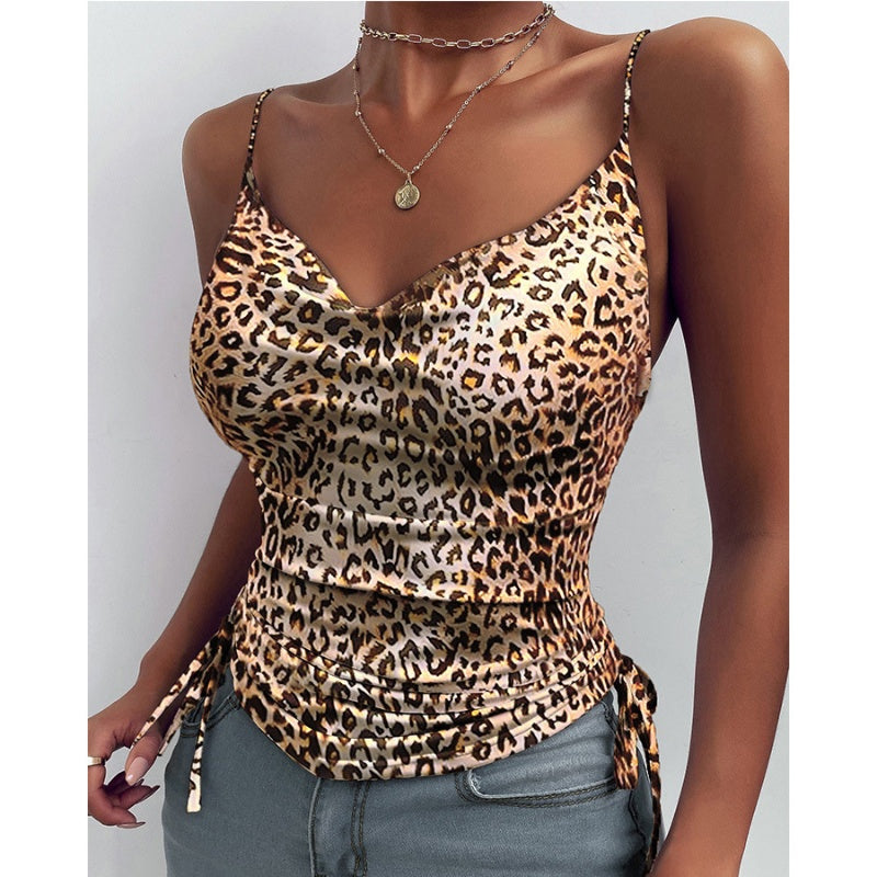 Spaghetti Strap Tops V-neck Camisole Shirts Women Summer Clothes - Carline & Cleo